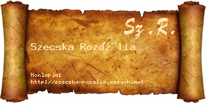Szecska Rozália névjegykártya