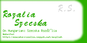 rozalia szecska business card
